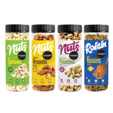 PROSEED Premium Dry Fruits Combo Pack | Almonds-300g x1, Cashew (W-320)-250g x 1, Pista-200g x 1 & Golden Raisin-300g | Diwali Dry Fruits Pack | Dry Fruits Combo | Whole Rich of Nutritions | Tasty and Healthy