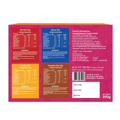 Proseed Jowar Puffs Gift Box (Spices, Cheese, Chatpata Chaat & Peri Peri) | 50g x 4 Packs (Total 200g) | Slow Roasted & 100% Veg | No Refined Flour, Sugar & Trans-Fat | Gluten Free | No Palm Oil(Pink)