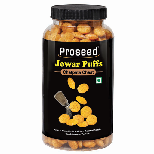 Jowar Puffs Chatpata Chat, 150g Healthy Slow Roasted Tasty Snacks | Millet Snack | 100% Veg | Gluten Free, No added Sugar, No Trans-Fat | Pack of 1