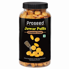 Jowar Puffs Chatpata Chat, 150g Healthy Slow Roasted Tasty Snacks | Millet Snack | 100% Veg | Gluten Free, No added Sugar, No Trans-Fat | Pack of 1